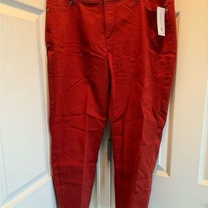 CJ Banks Women's Red Ankle Jeans